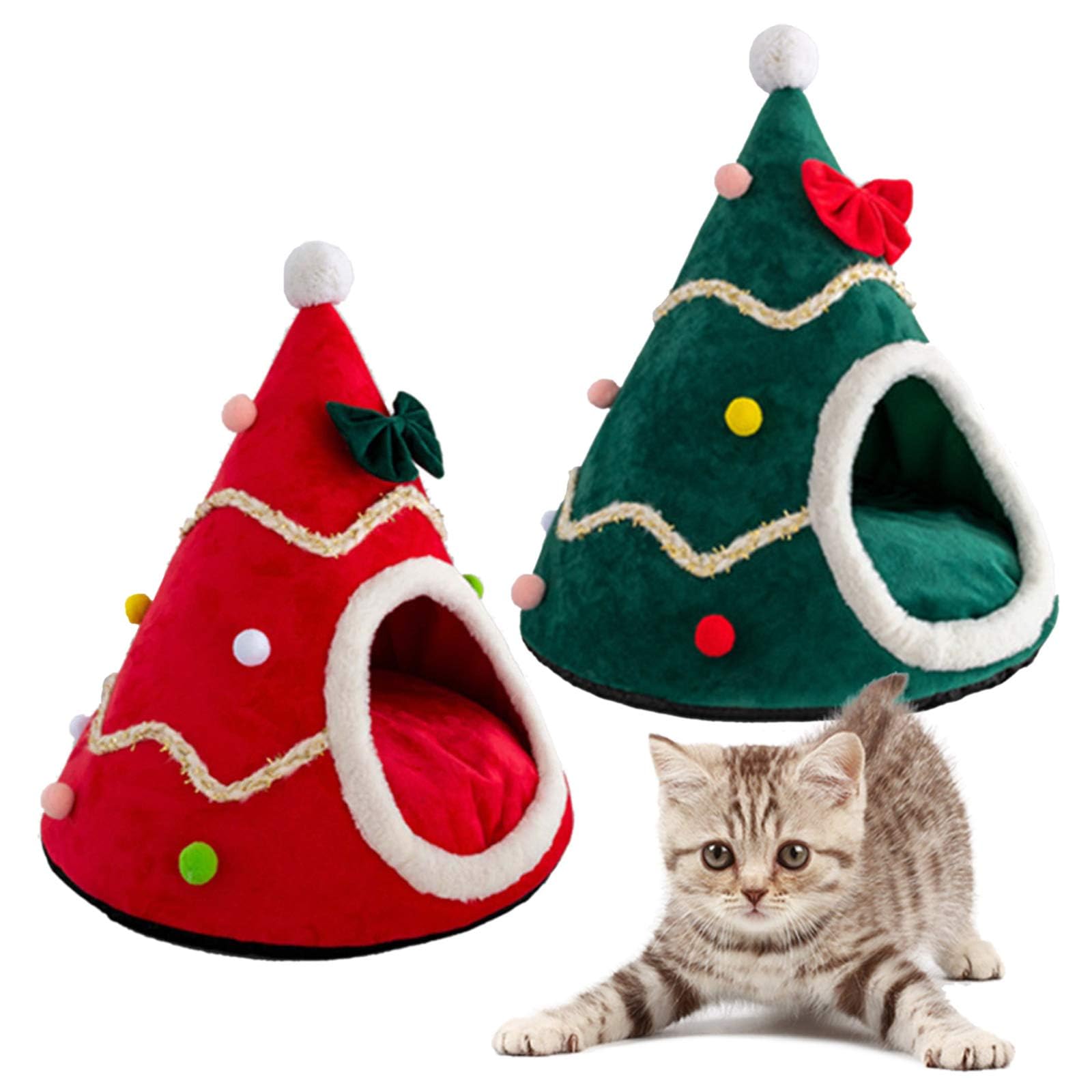 Christmas Tree Cat House Cave Cat Sleeping Bed