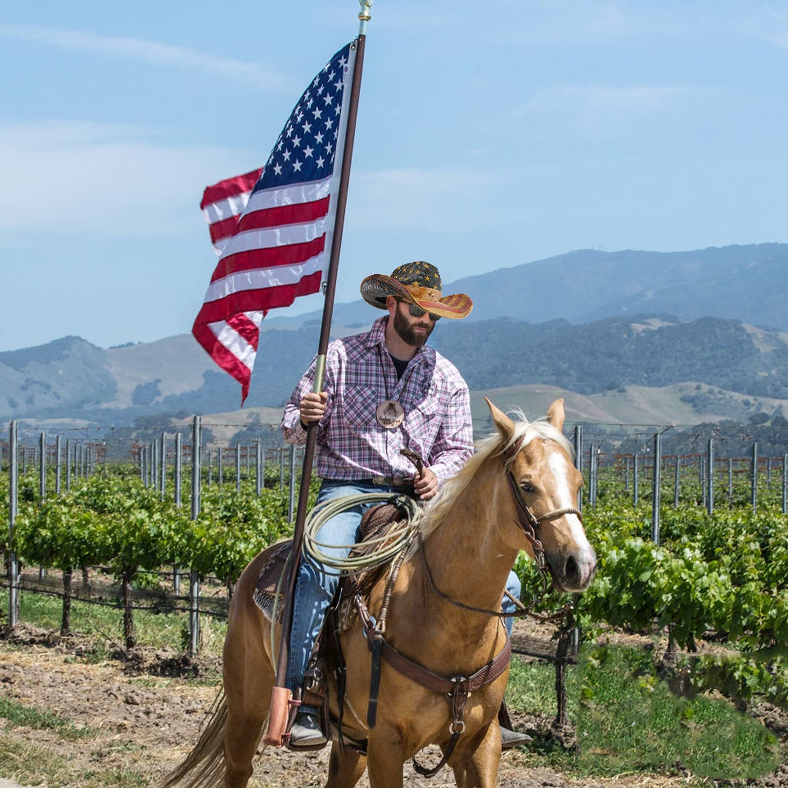 Vintage USA American Flag Cowboy Hat