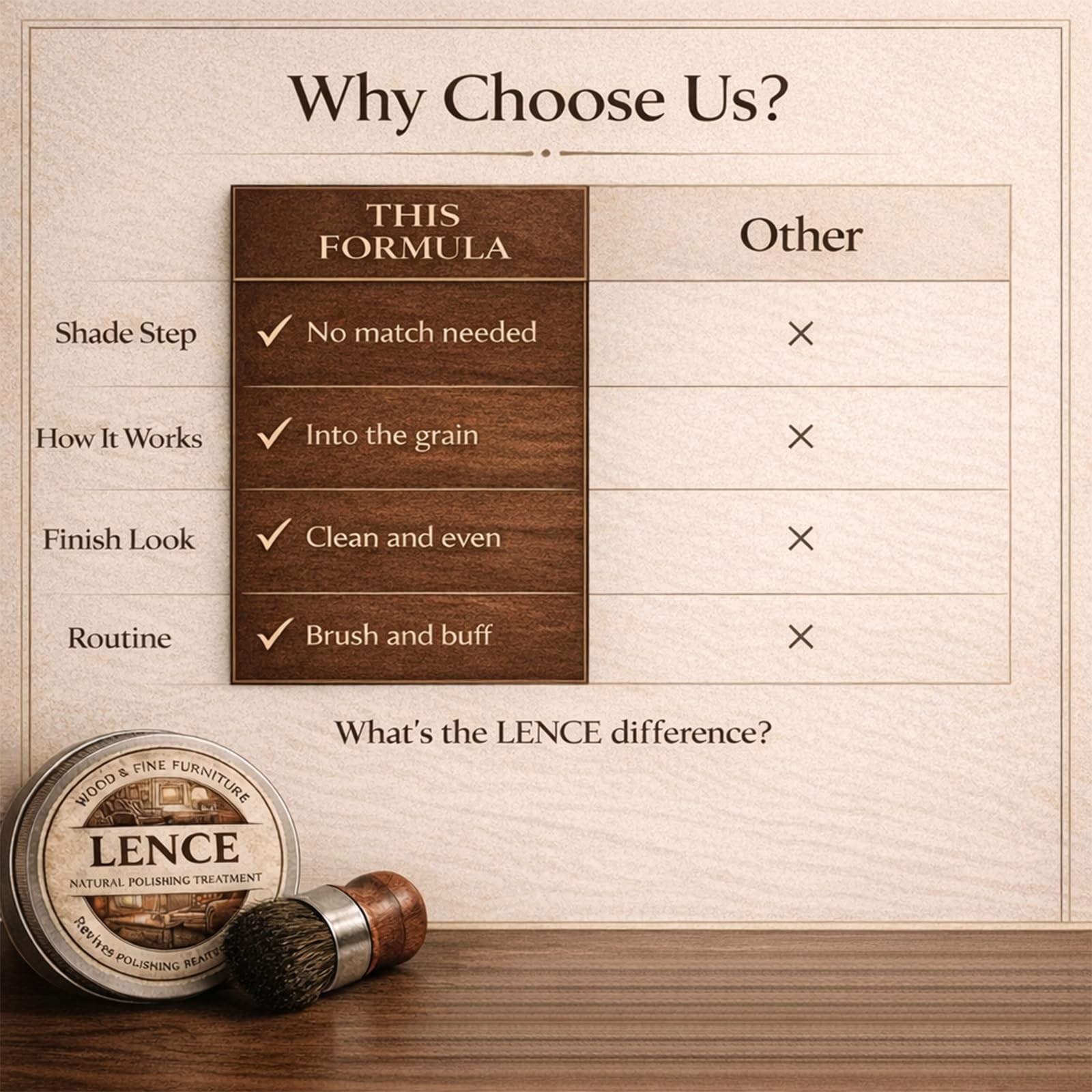 Lence Furniture Balm – Wood Scratch Repair Formula