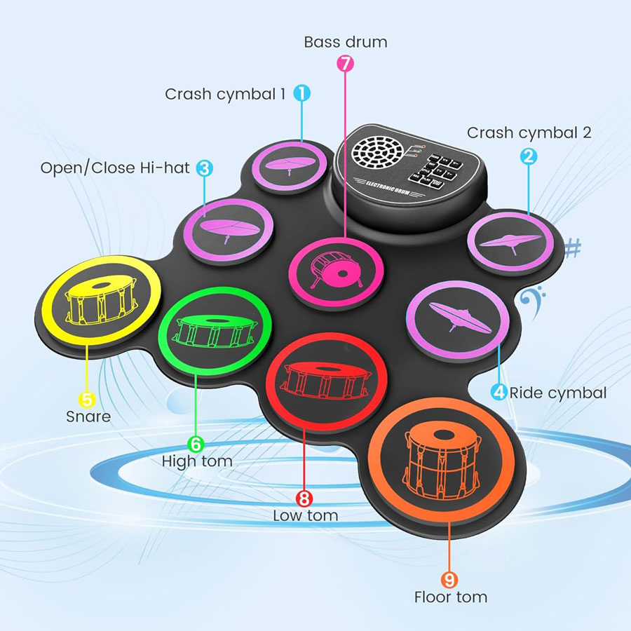 Electronic Drum Set，Great Christmas Holiday Gift for Kids