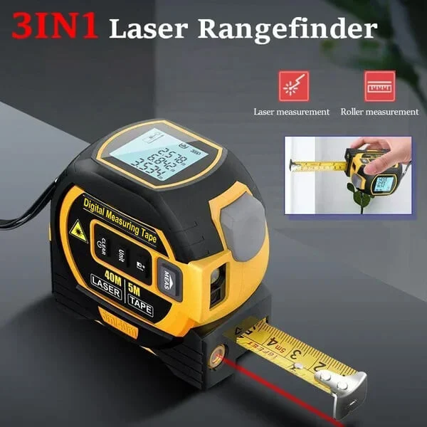 3-In-1 Infrared Laser Tape Measuring (Imperial & Metric)