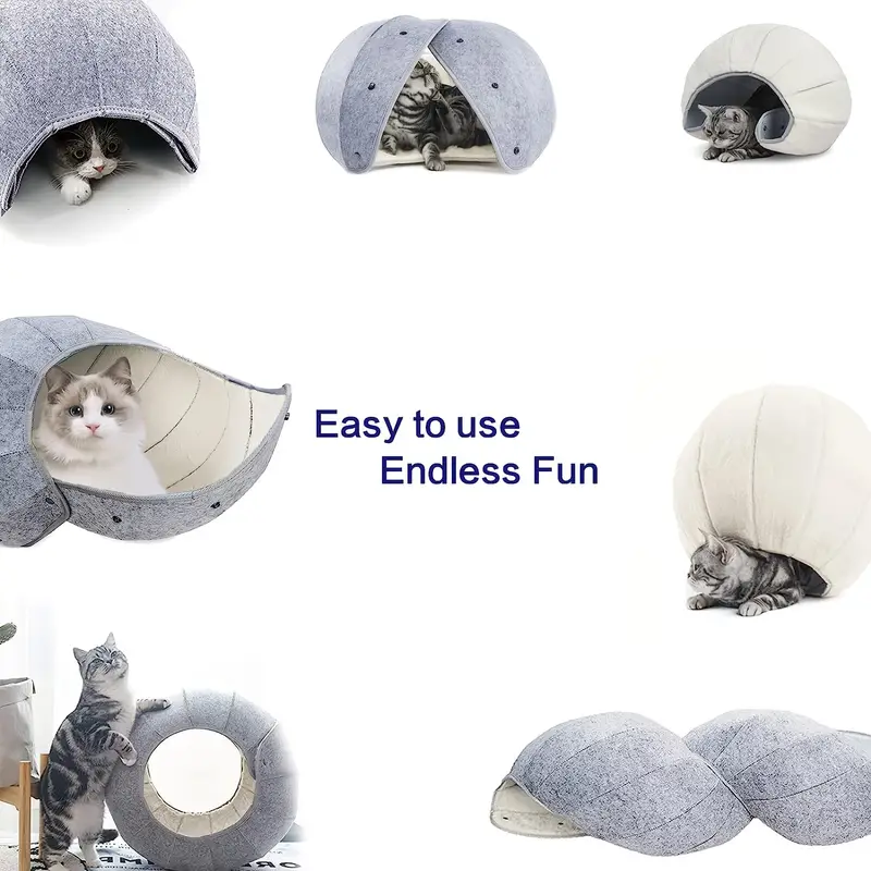 🐱Cat Cave Tunnel Multi-Function Foldable Cat Bed