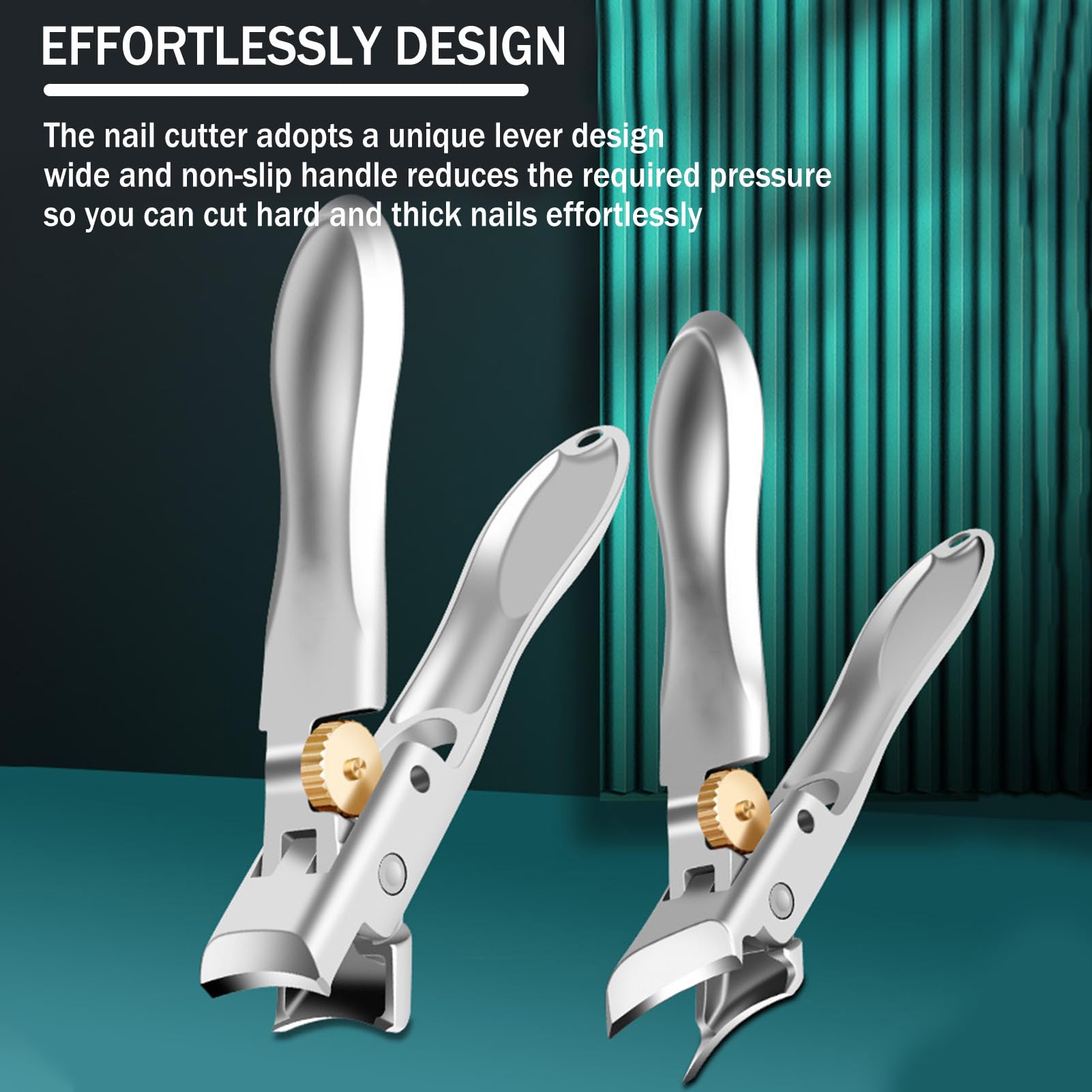Splash-Proof Large Opening Nail Clippers for Hard/Thick Toenail