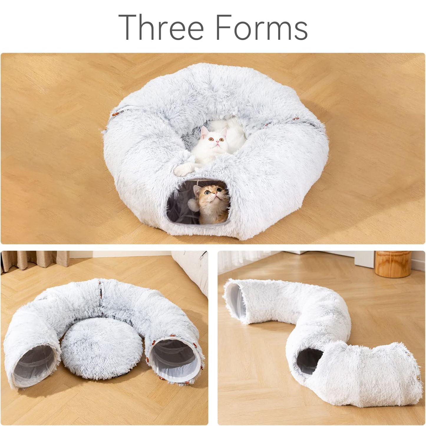 Oversized For Multiple Cats Tunnel with Cat Bed