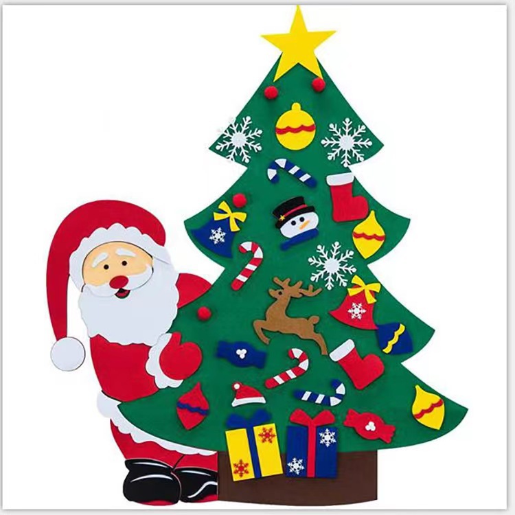 DIY Lighted Felt Christmas Tree Set Kids Gift