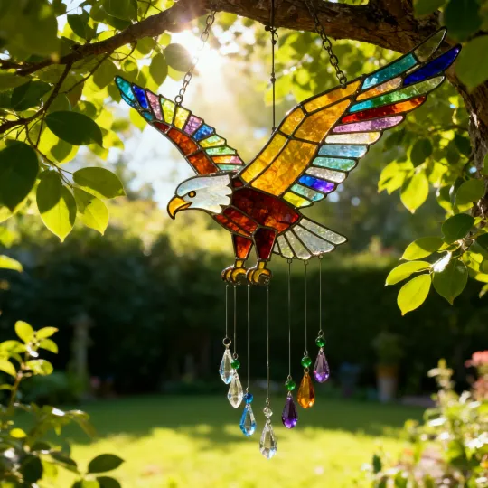 Sea Glass Bald Eagle Wind Chime