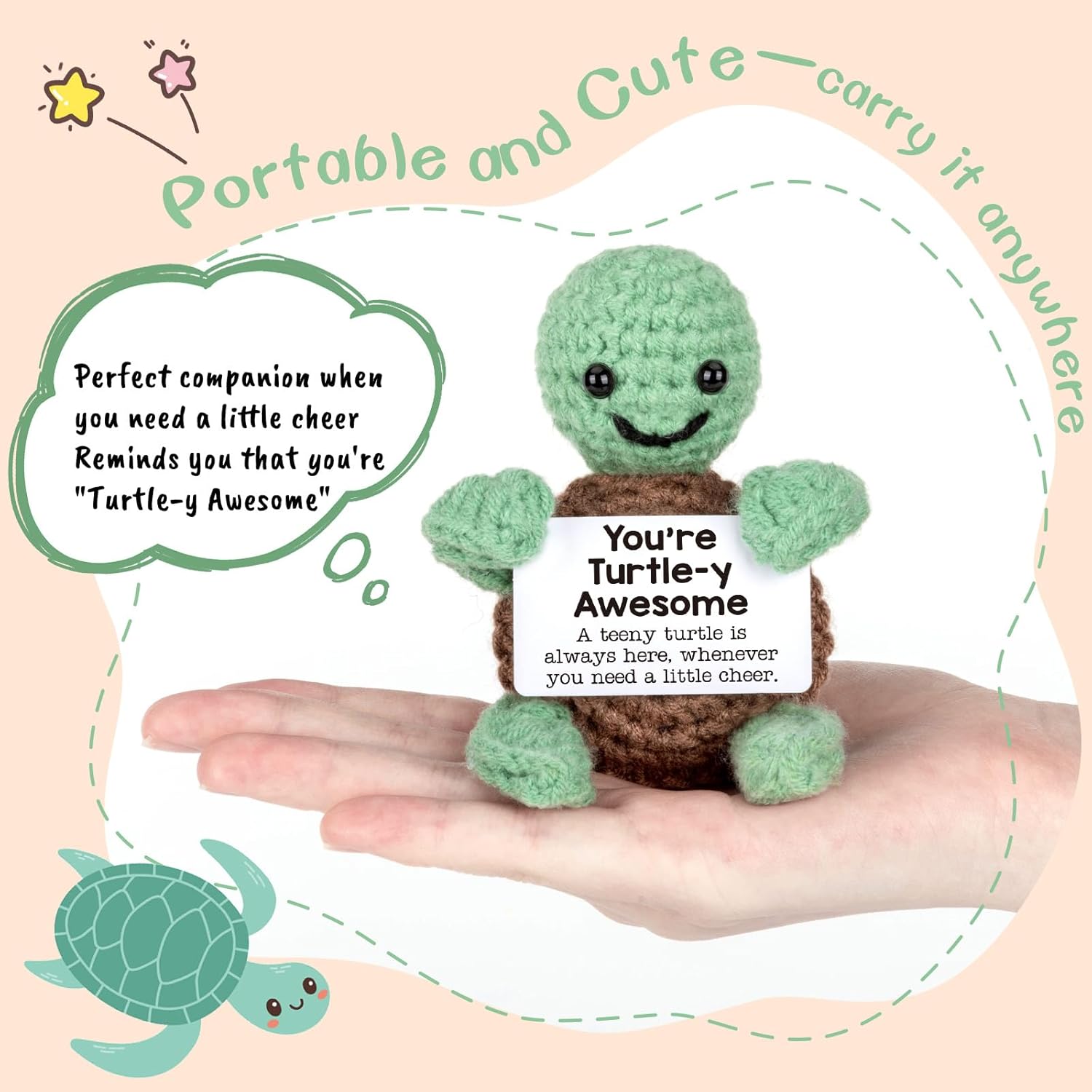 Inspirational Gifts Mini Funny Positive Turtle