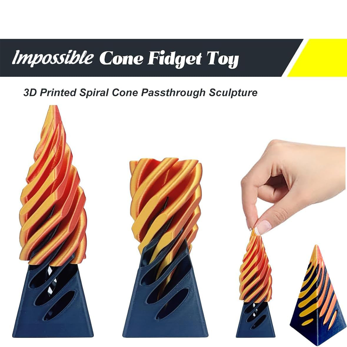 🔥3D Printed Spiral Cone Fidget Toy
