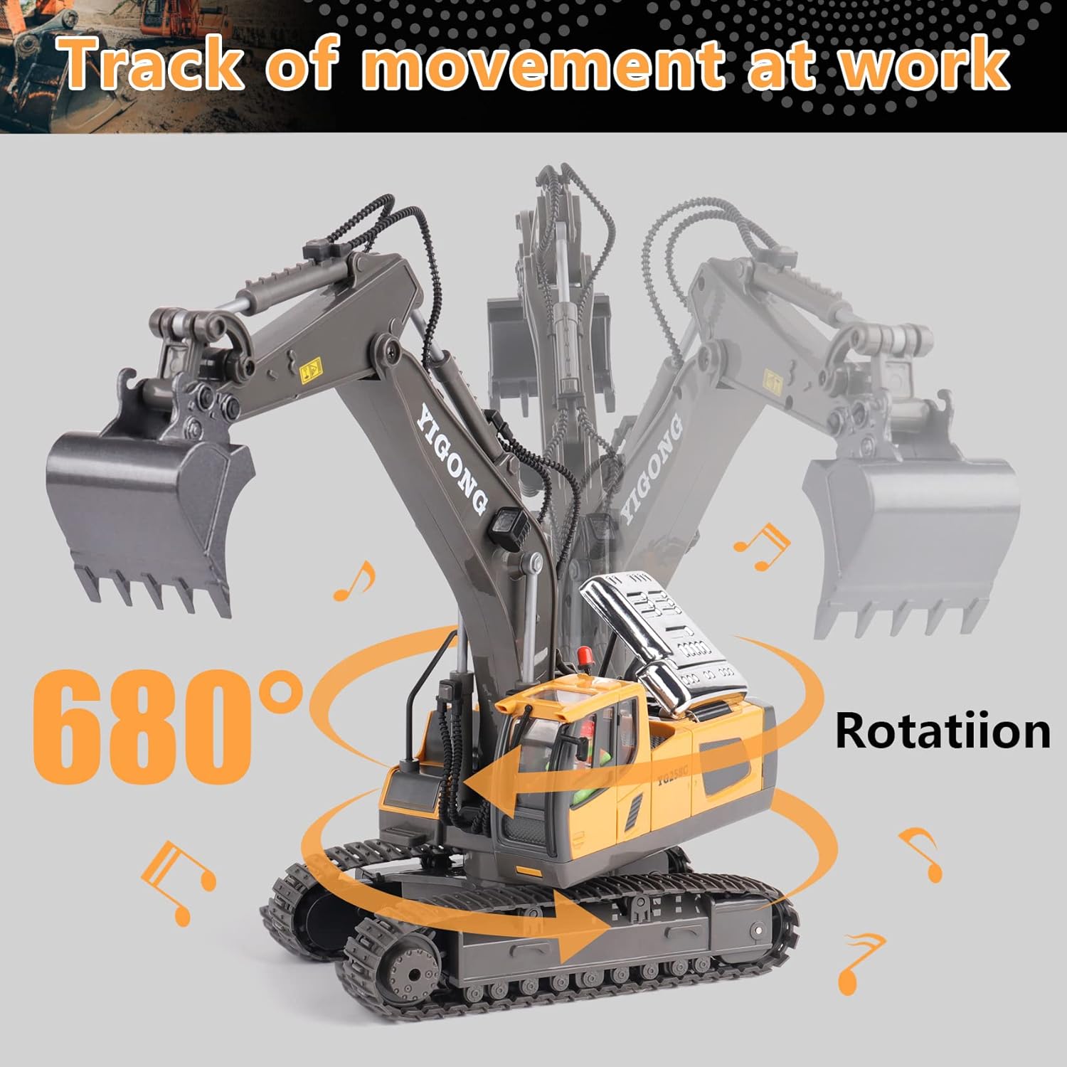 Alloy Material Remote Control Excavator Toy