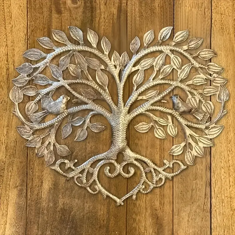 Pure Handmade Heart-shaped Metal Wall Decoration