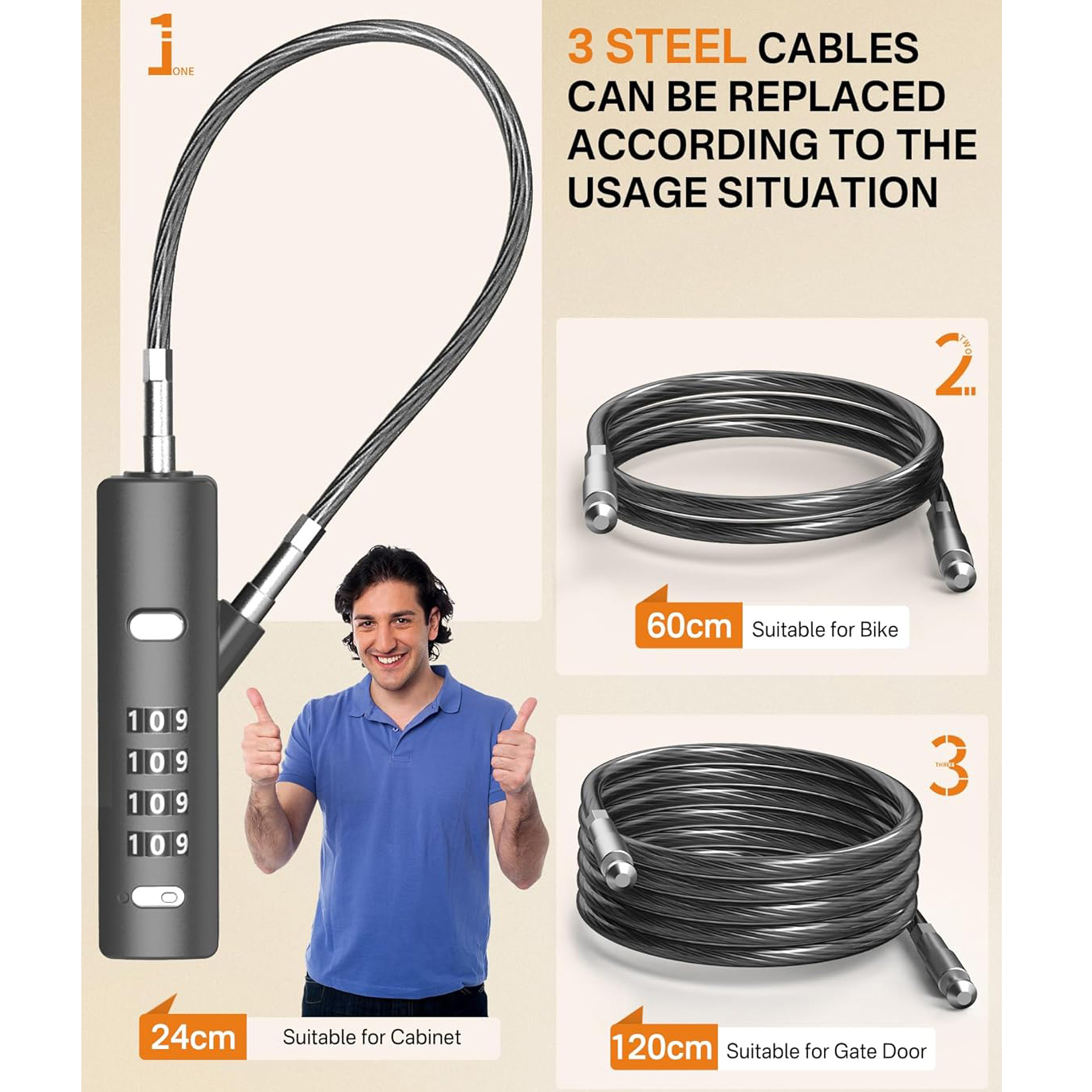 Snowboard Lock，Cable Locks With Combination