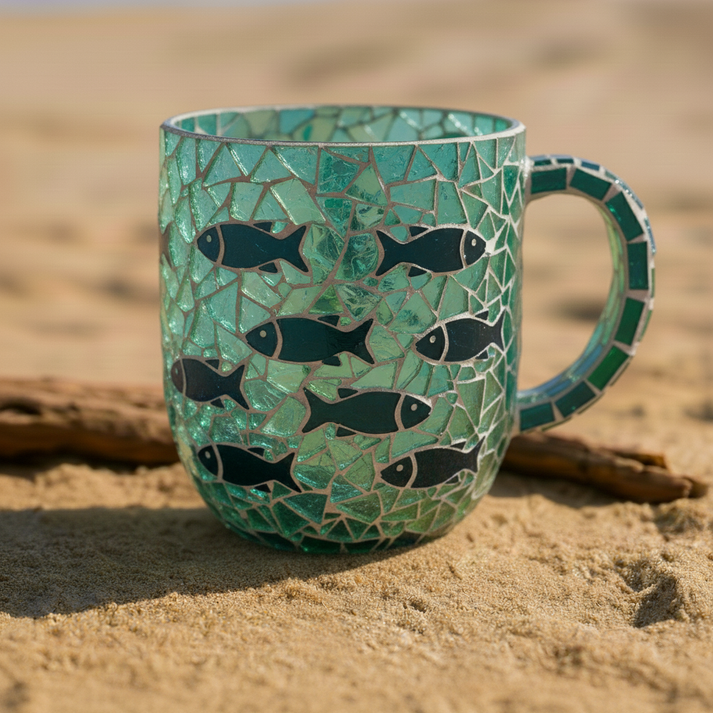 🌊 Coastal Mosaic Mug Collection