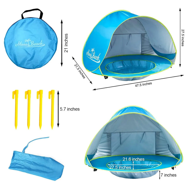 Baby Tent with Mini Pool for Safe & Cool Summer Play