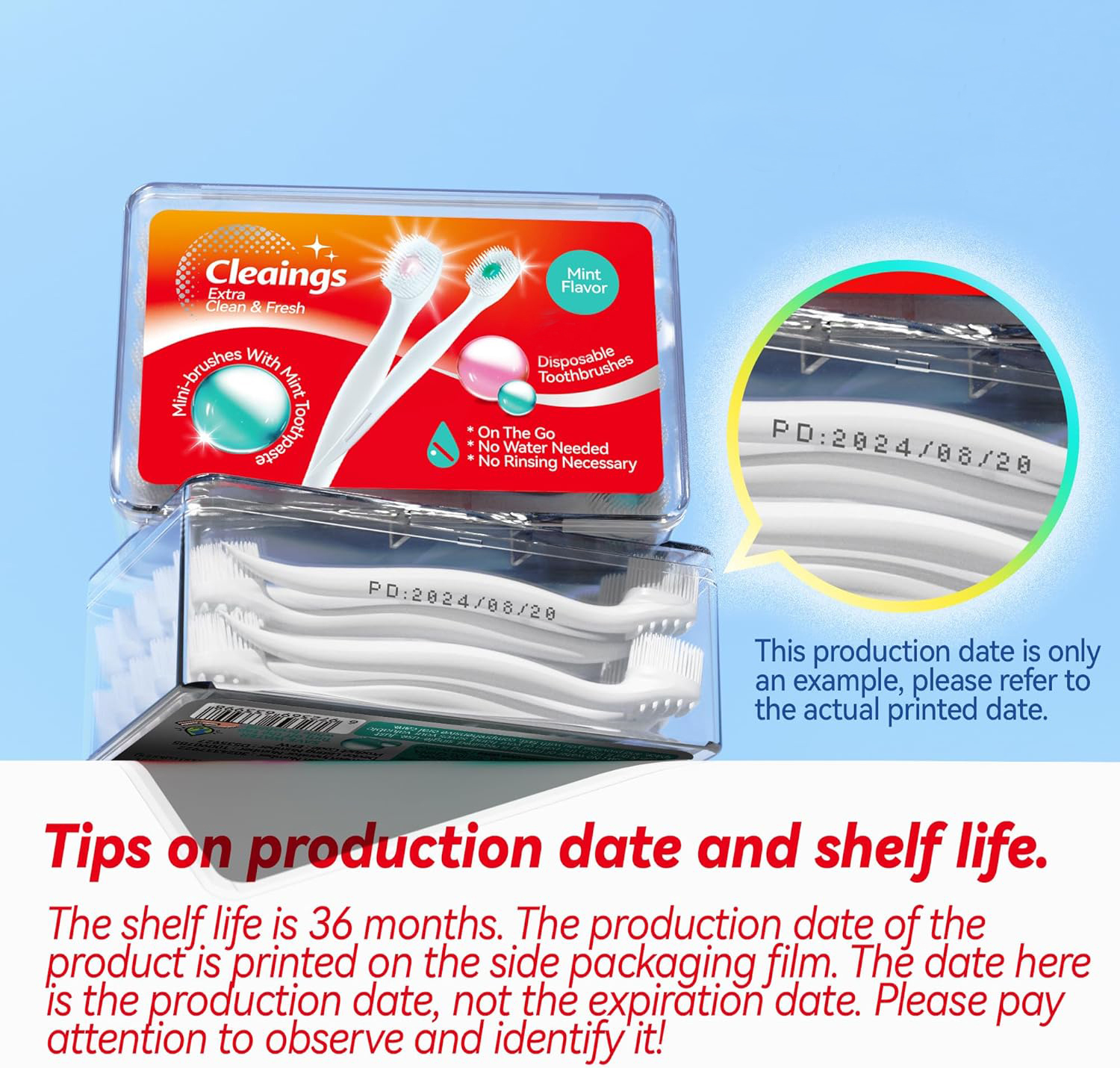 Disposable Toothbrushes with Toothpaste and Pick for Work or Travel
