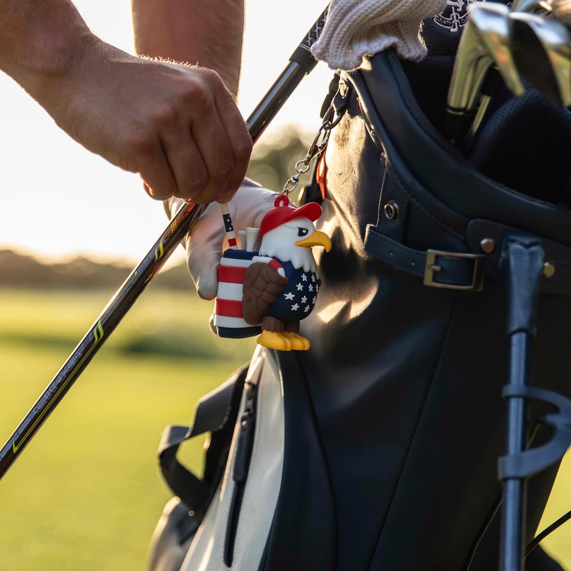 Eagle Caddy Golf Tee Holder with 8 USA Tees
