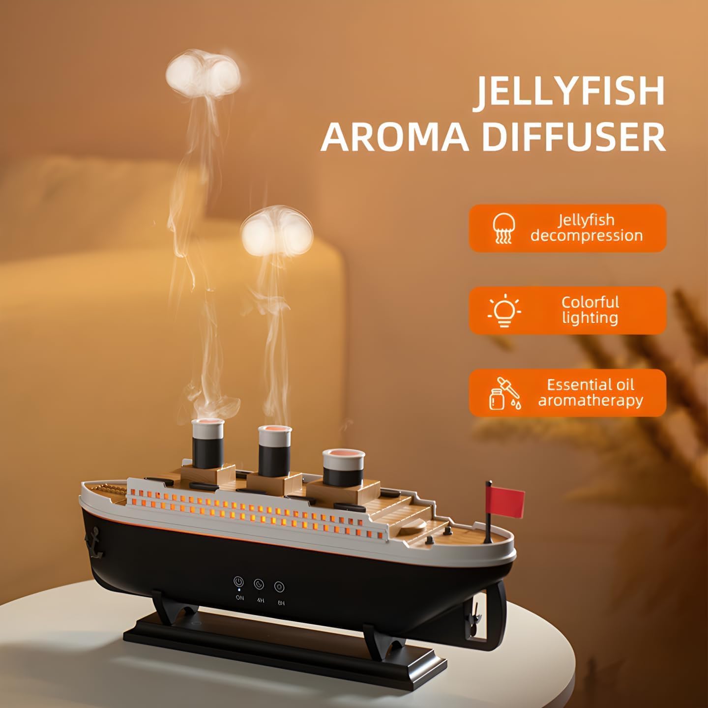 Titanic Ultrasonic Jellyfish Humidifier – Nostalgic Elegance Meets Smart Wellness