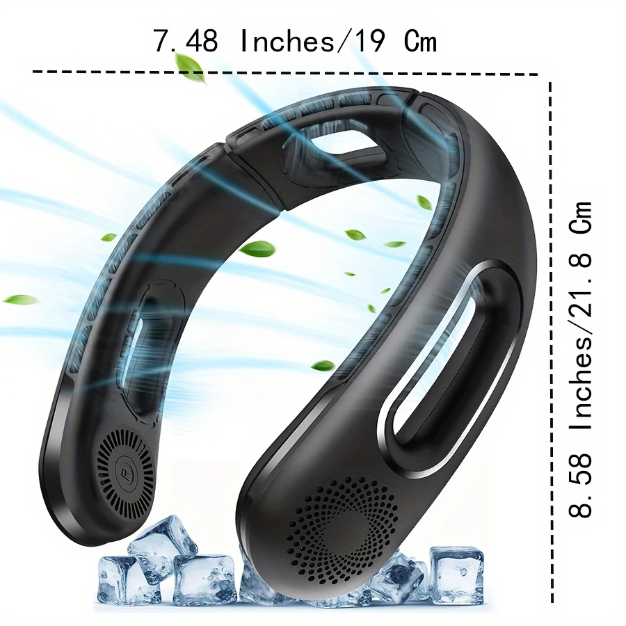 🌪️❄️Portable Neck Fan Saver Pro  – 360° Breeze Anywhere, Anytime! 🔋🎧