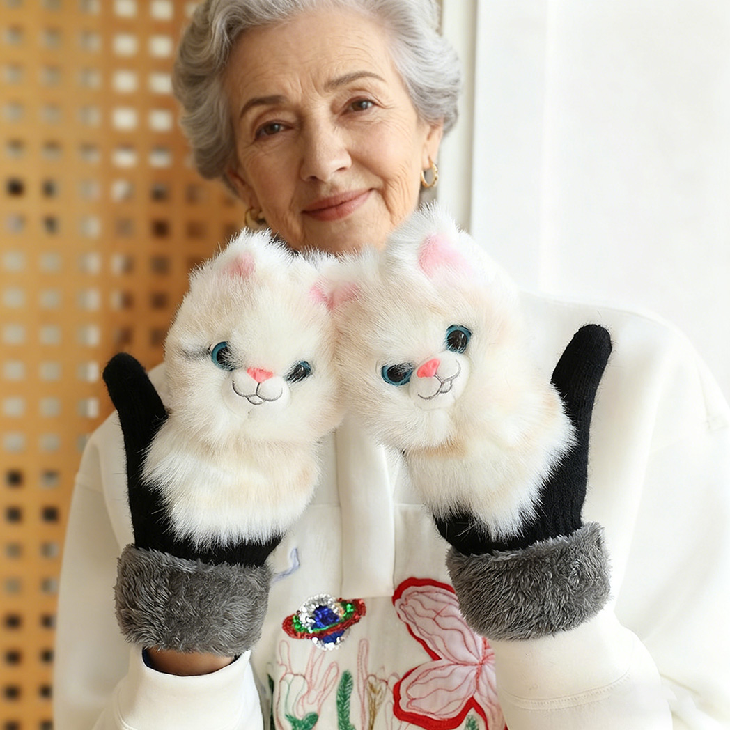 🎉The Perfect Gift ✨Hand-knitted animal Mittens for Adult