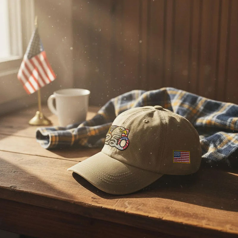 ✨✨250th Anniversary Washed Cap with Embroidered American Flag