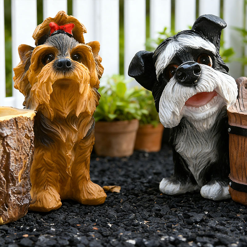 🐶 Adorable Dog Planter Figurines – Whimsical Garden Decor 🌱✨