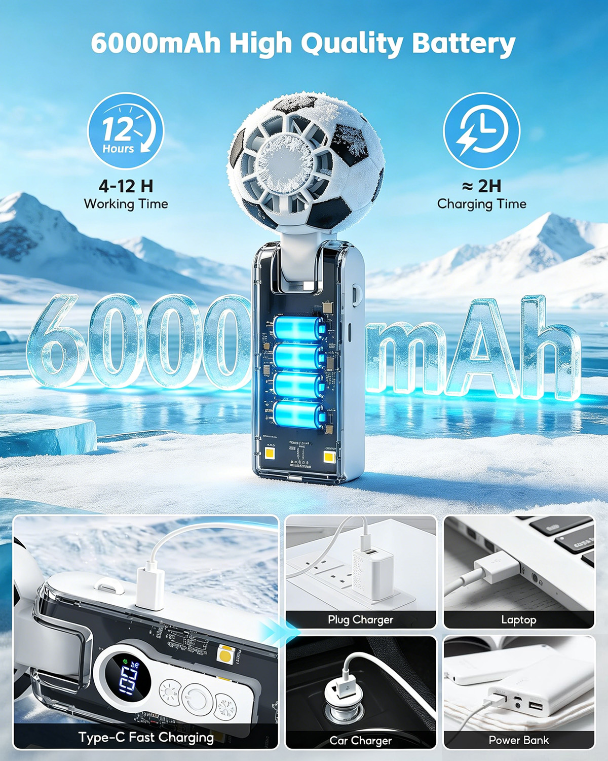 2026 Soccer World Cup Mini Handheld Fan