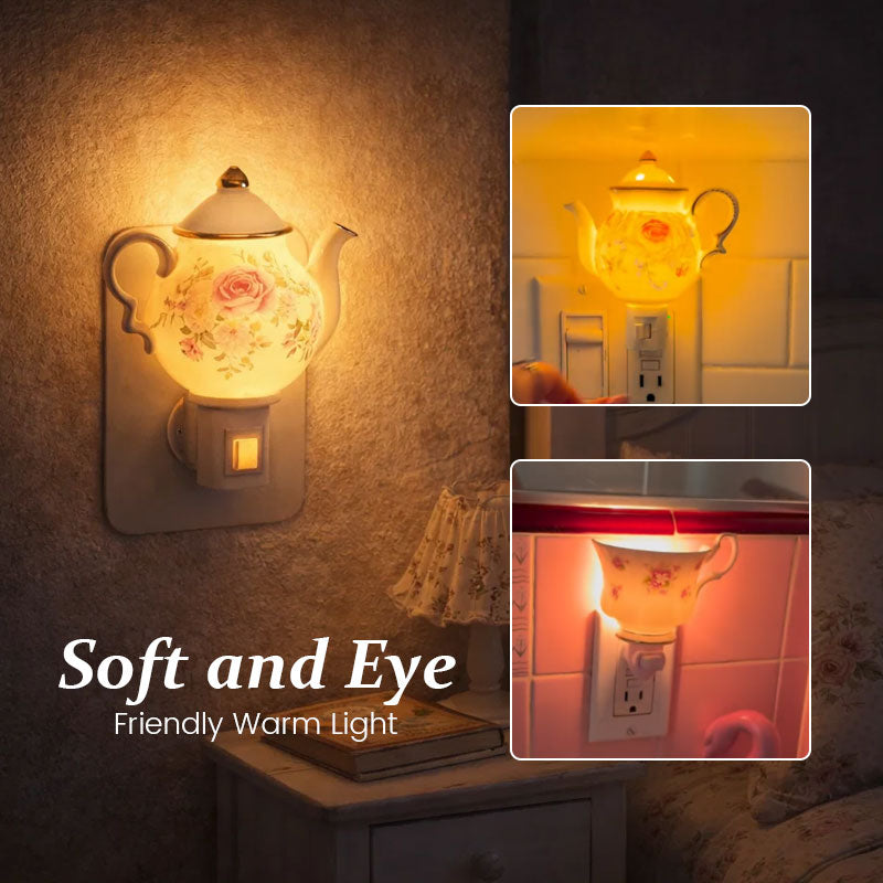Hand-painted Ceramic Teapot Night Light