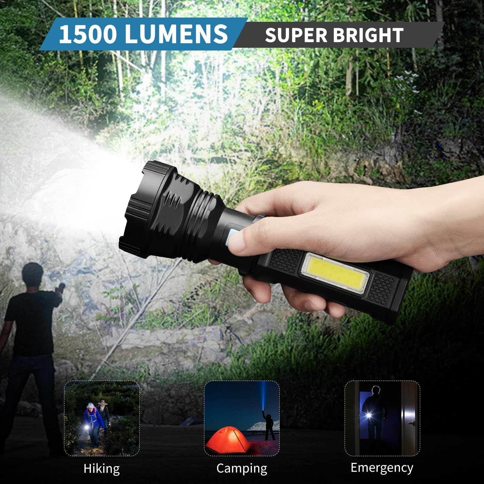 Solar/Rechargeable Multi Function LED Flashlight