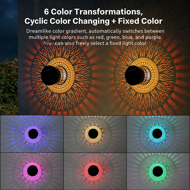 🌞 Solar Mandala Projection Light – Boho Outdoor Ambiance ✨