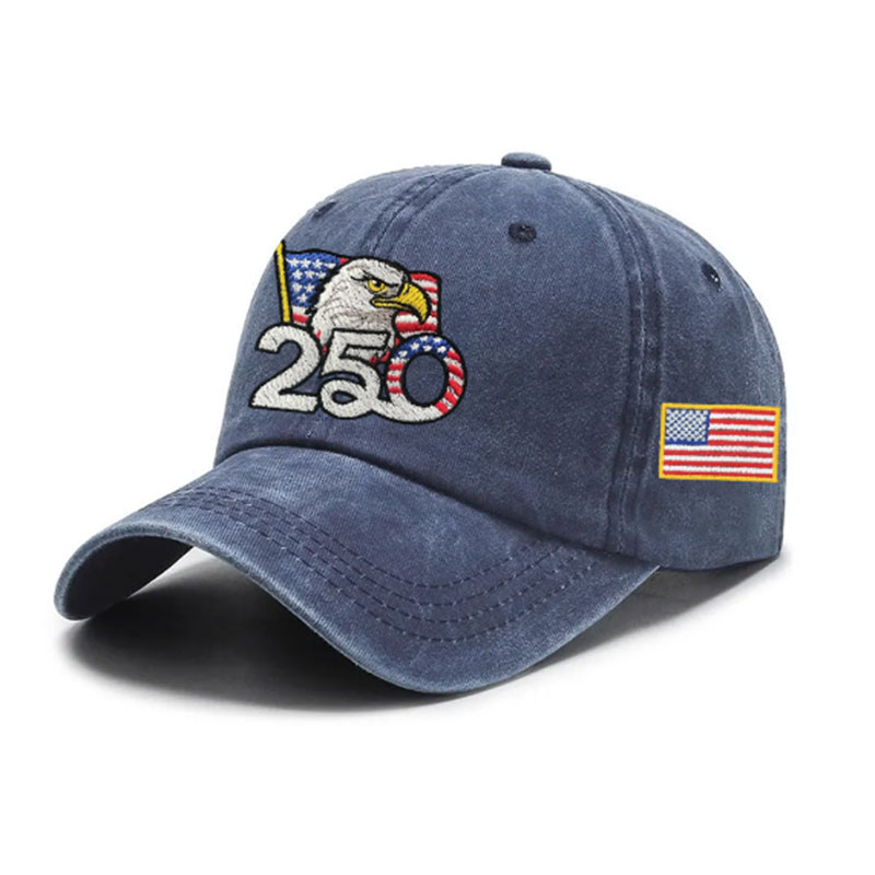 ✨✨250th Anniversary Washed Cap with Embroidered American Flag