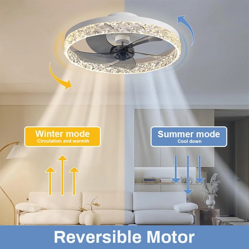 2-in-1 Silent Adjustable Fan Light for Bedroom with Remote Control light socket ceiling fan