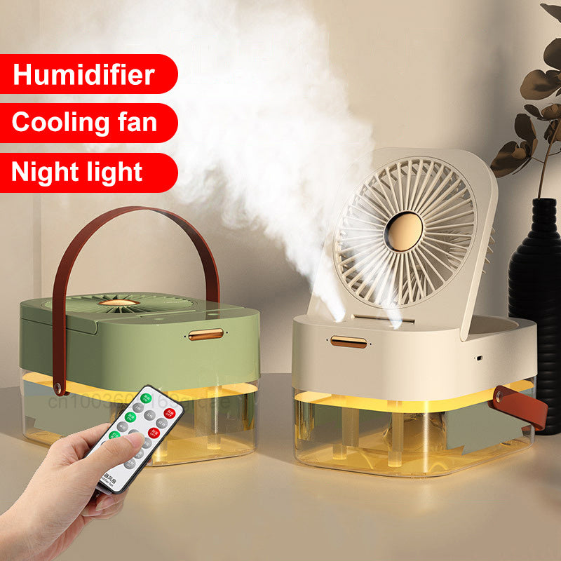 USB-Powered Air Cooler & Humidifier with Night Light Cooling Portable Fan