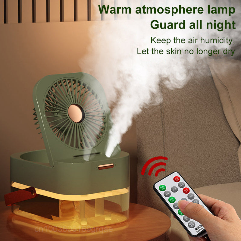 USB-Powered Air Cooler & Humidifier with Night Light Cooling Portable Fan