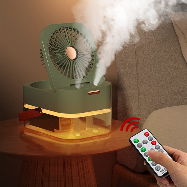 USB-Powered Air Cooler & Humidifier with Night Light Cooling Portable Fan