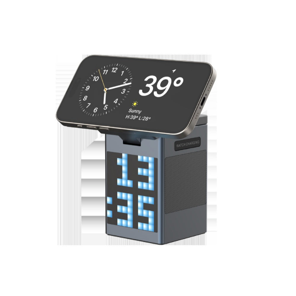 Bluetooth Speaker Alarm Clock Magnetic Wireless Charger