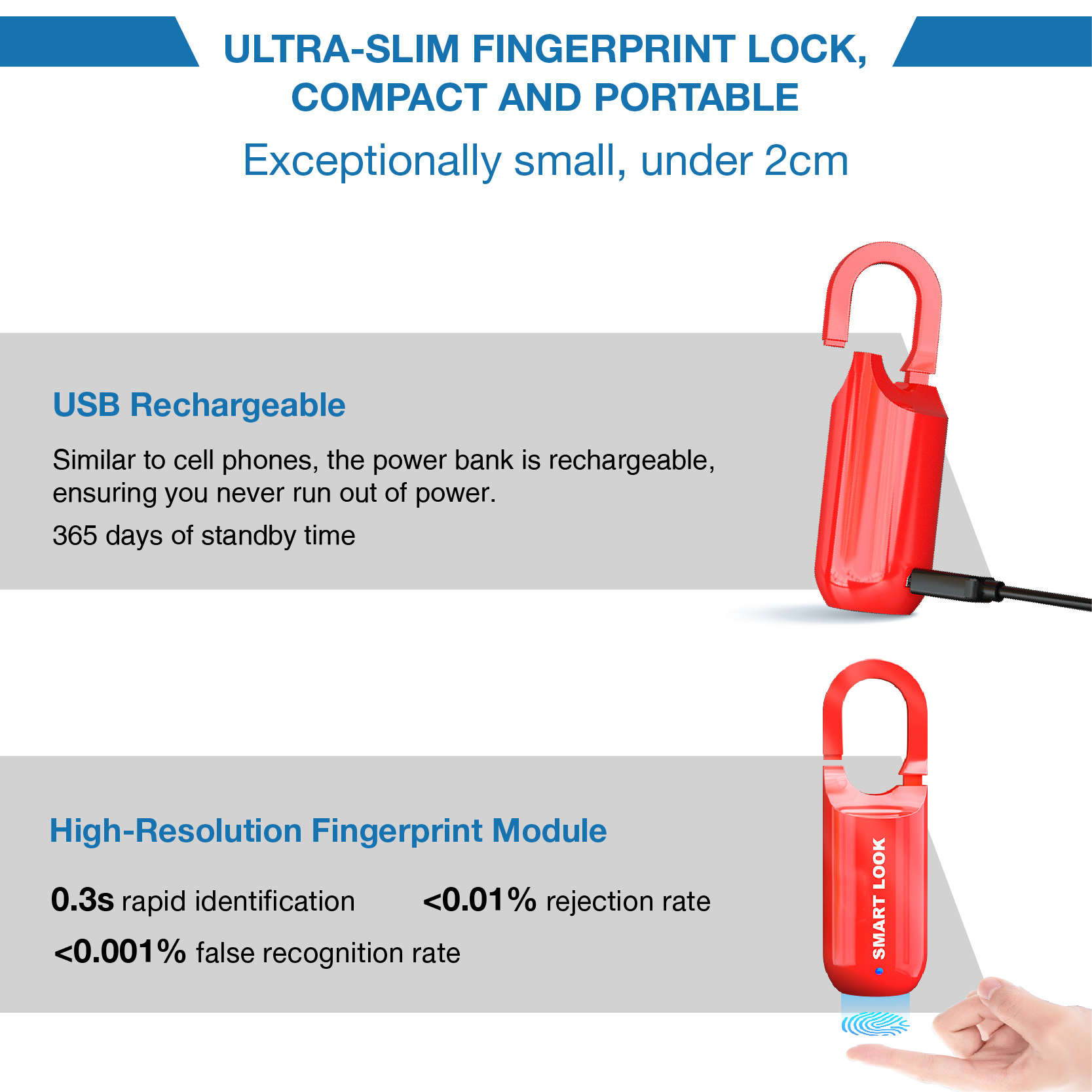 🔒Mini Smart Fingerprint Padlock