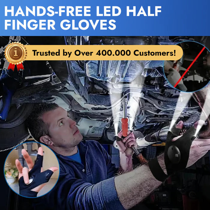 🔥You Must Own🔥 Hands-Free LED Half Finger Gloves