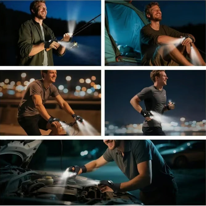 🔥You Must Own🔥 Hands-Free LED Half Finger Gloves