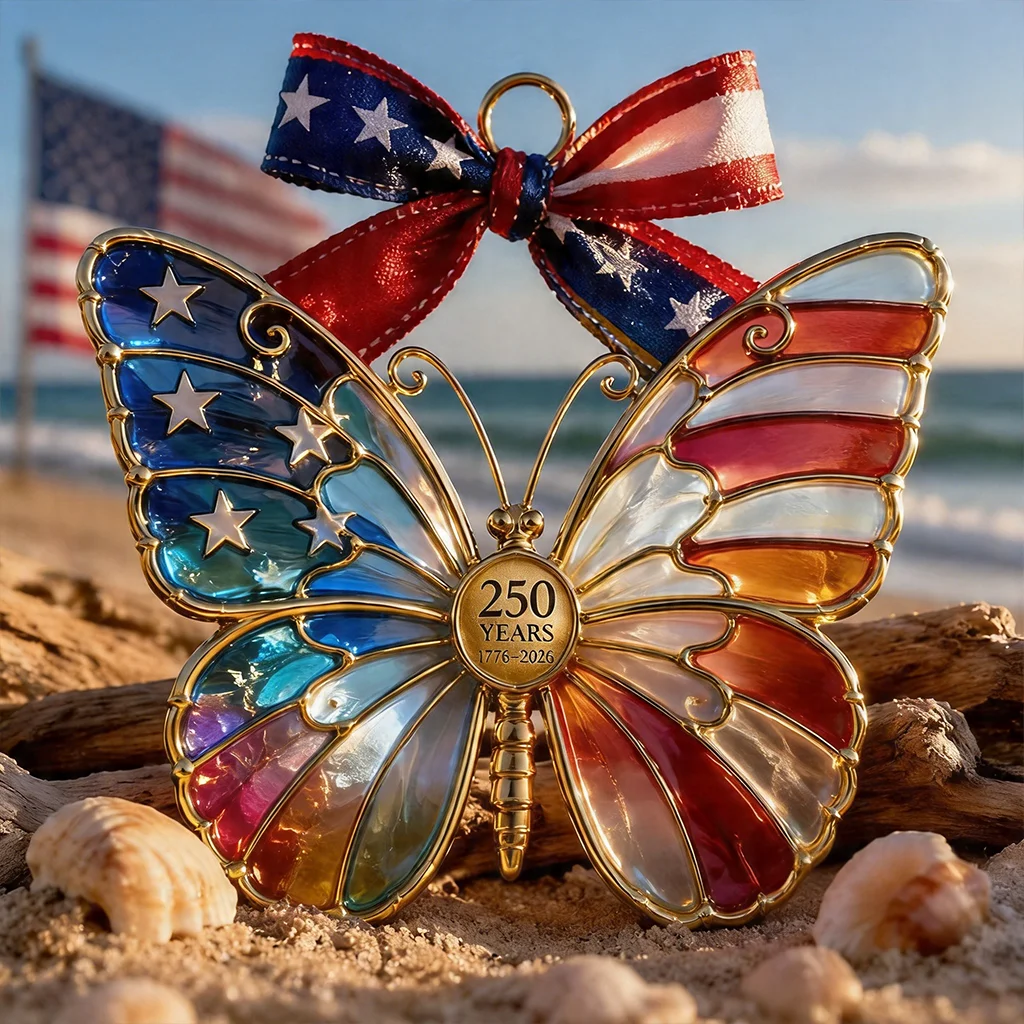 America 250th Anniversary Patriotic Hummingbird Ornament
