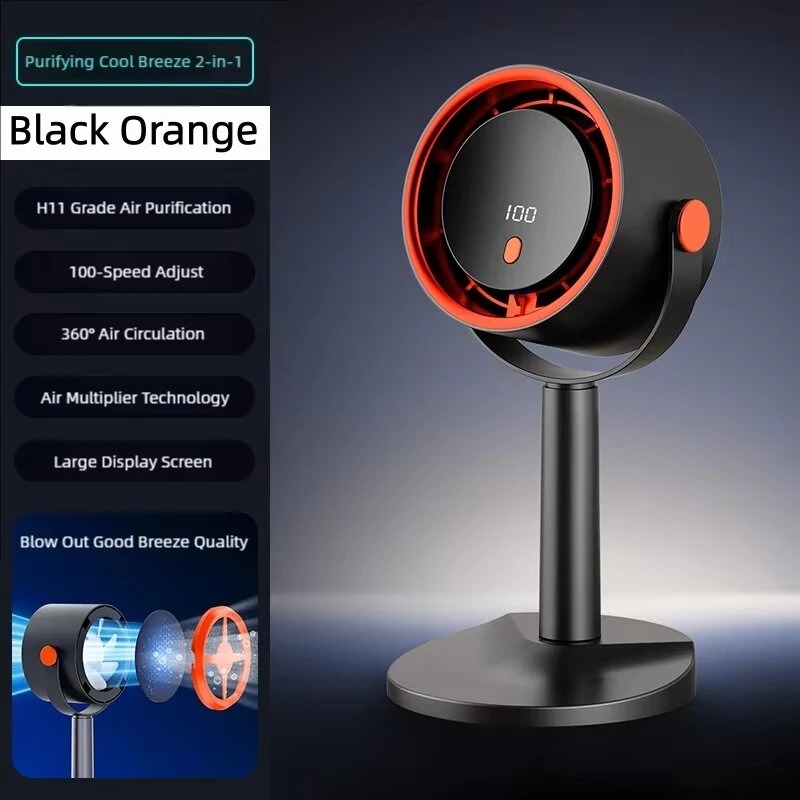 2-In-1 USB Rechargeable Portable Desktop Cooling Fan 