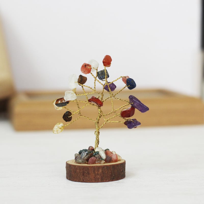 🍀12 Mini Crystal Tree Set｜Feng Shui Gemstones for Energy Healing