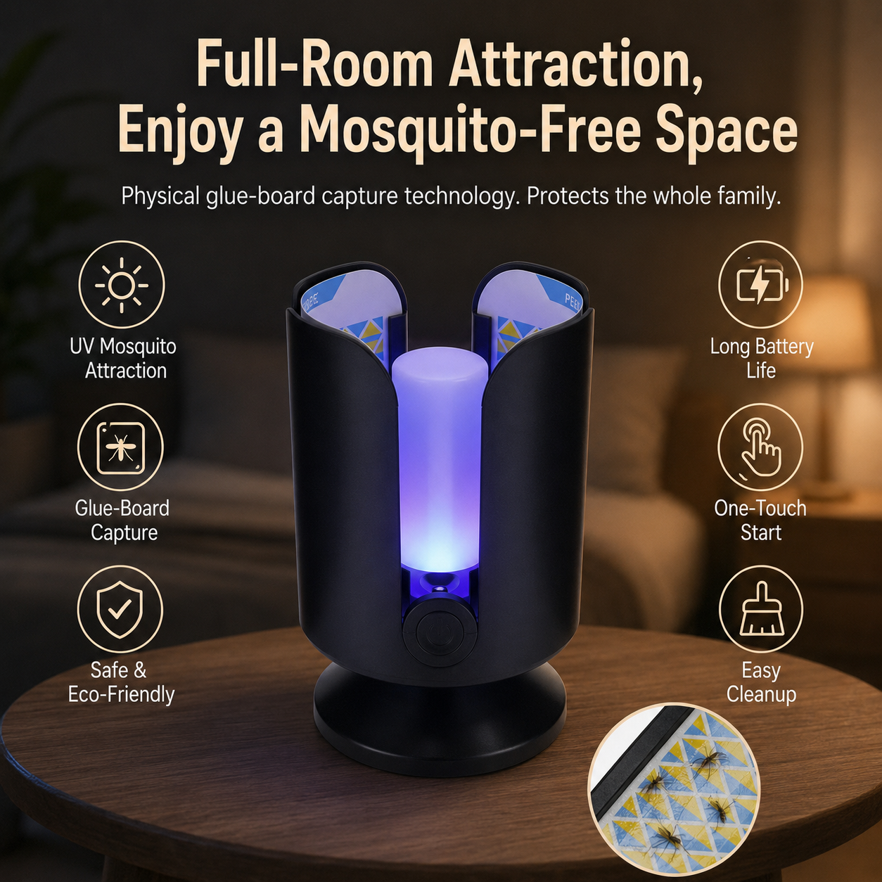 Smart Glue-Board Mosquito Trap Light