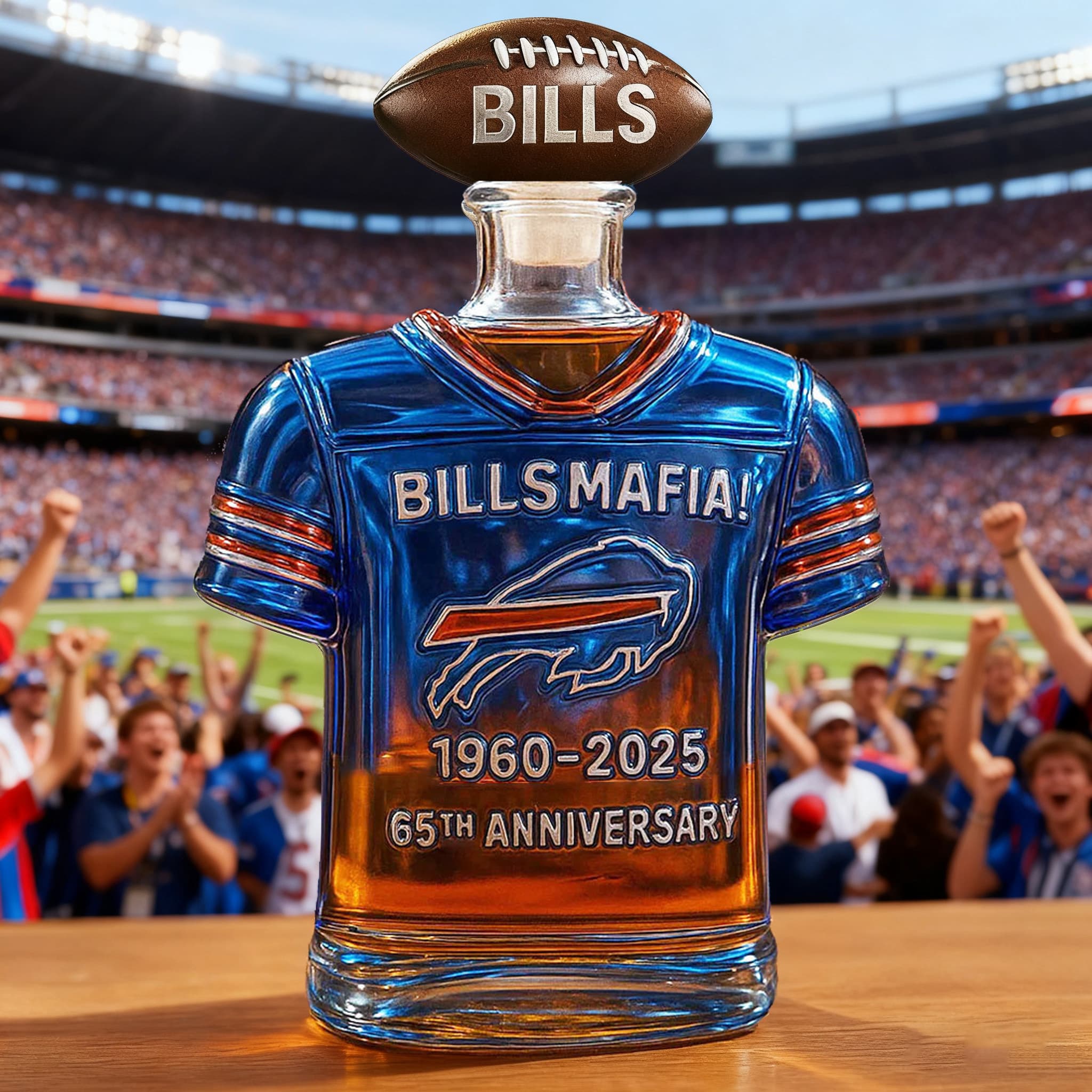 Detroit Lions One Pride 1930-2025 95th Anniversary Jersey Whiskey Bottle