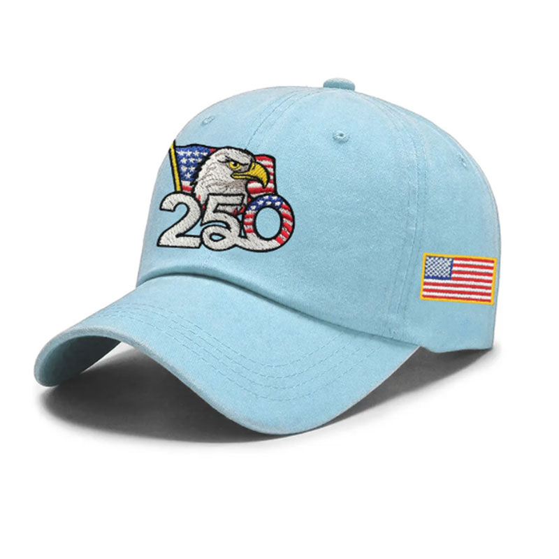 ✨✨250th Anniversary Washed Cap with Embroidered American Flag
