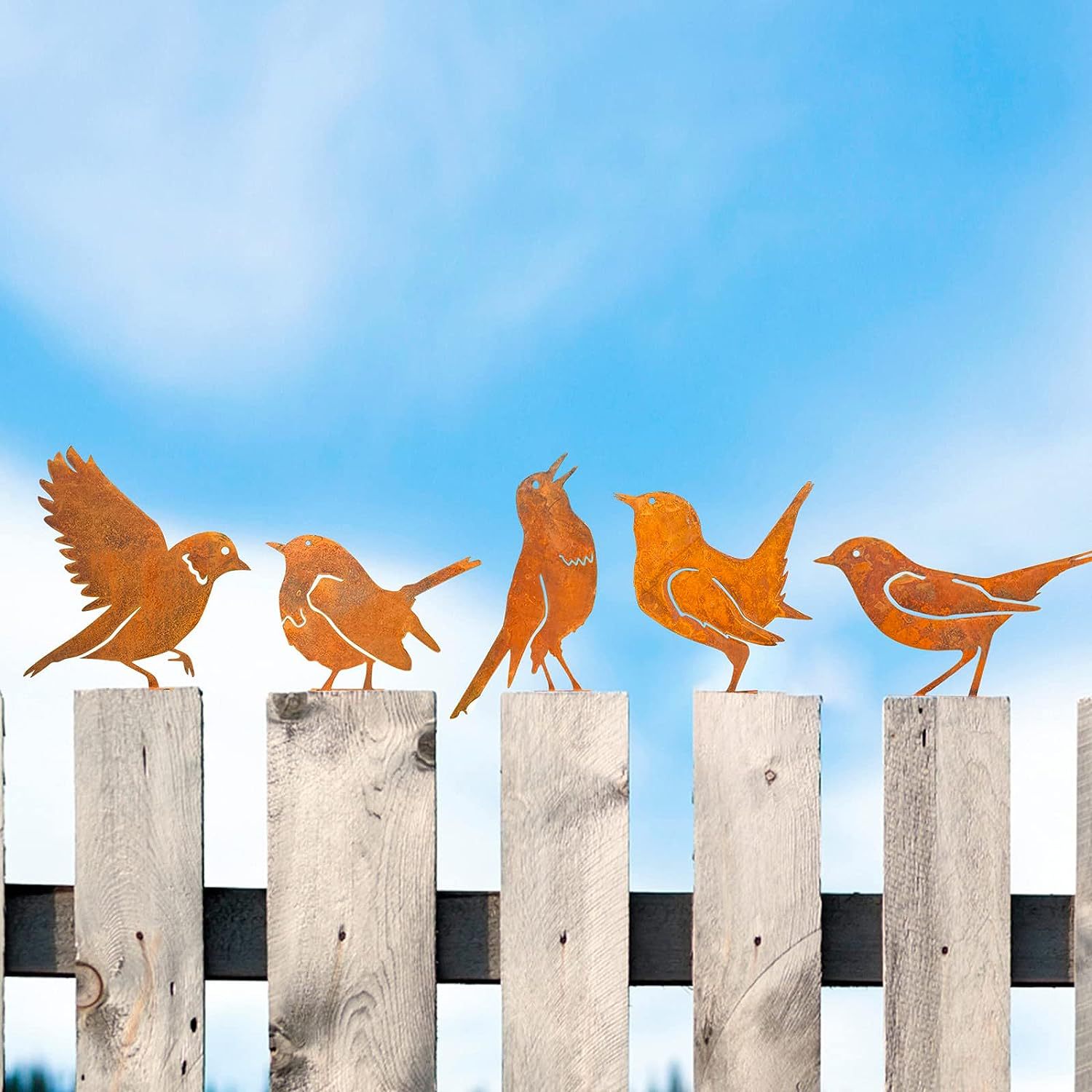 60% OFF - Rusty Metal Bird Silhouettes Garden Decoration