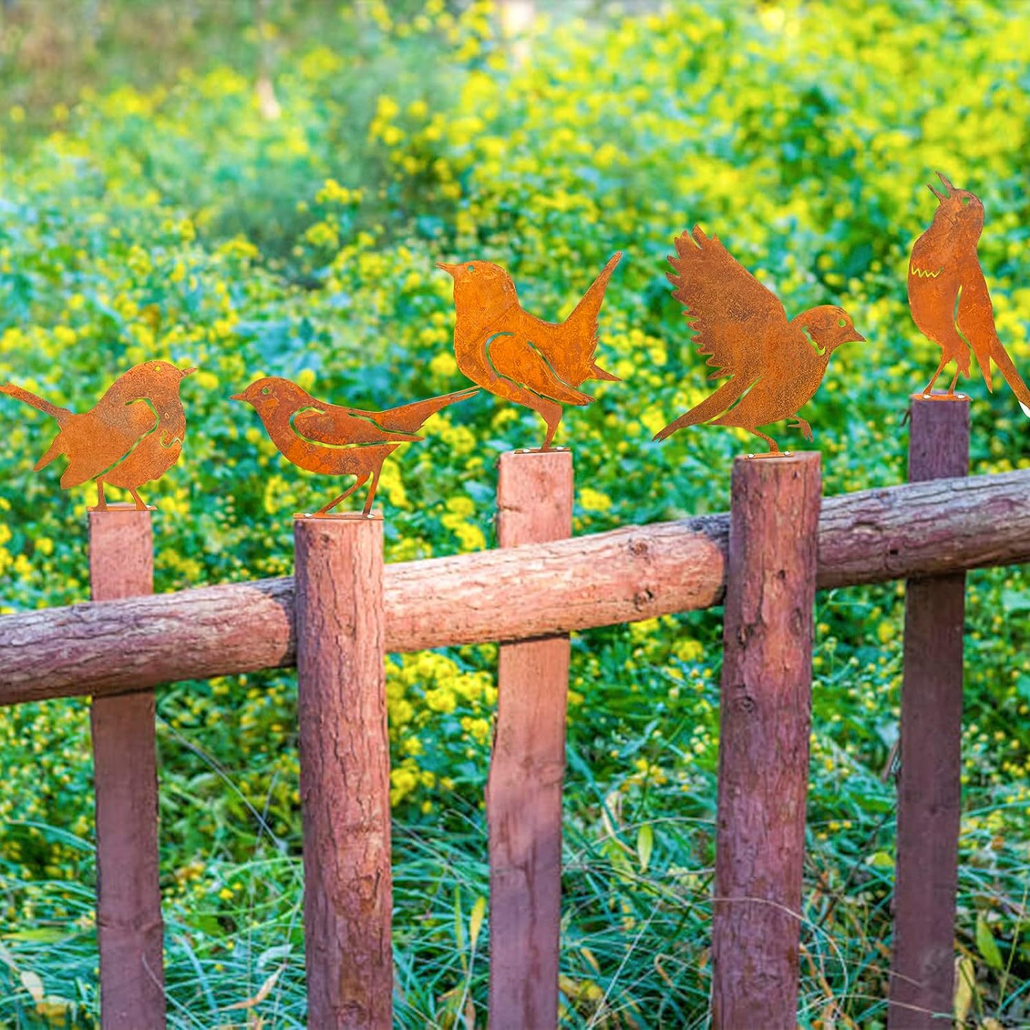 60% OFF - Rusty Metal Bird Silhouettes Garden Decoration