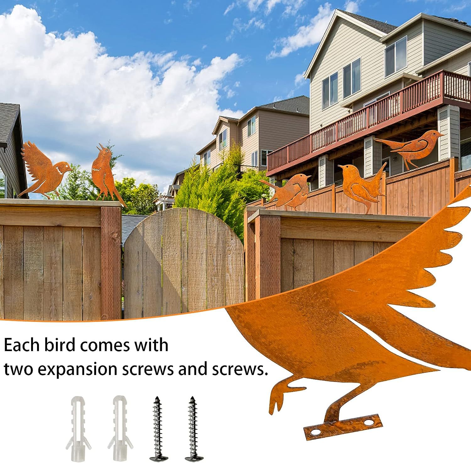 60% OFF - Rusty Metal Bird Silhouettes Garden Decoration