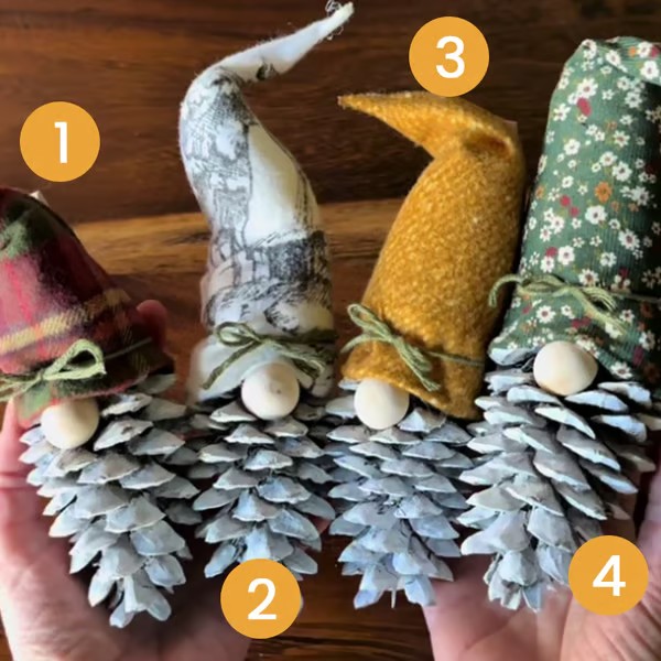 Christmas Pinecone Gnome Ornaments ✨