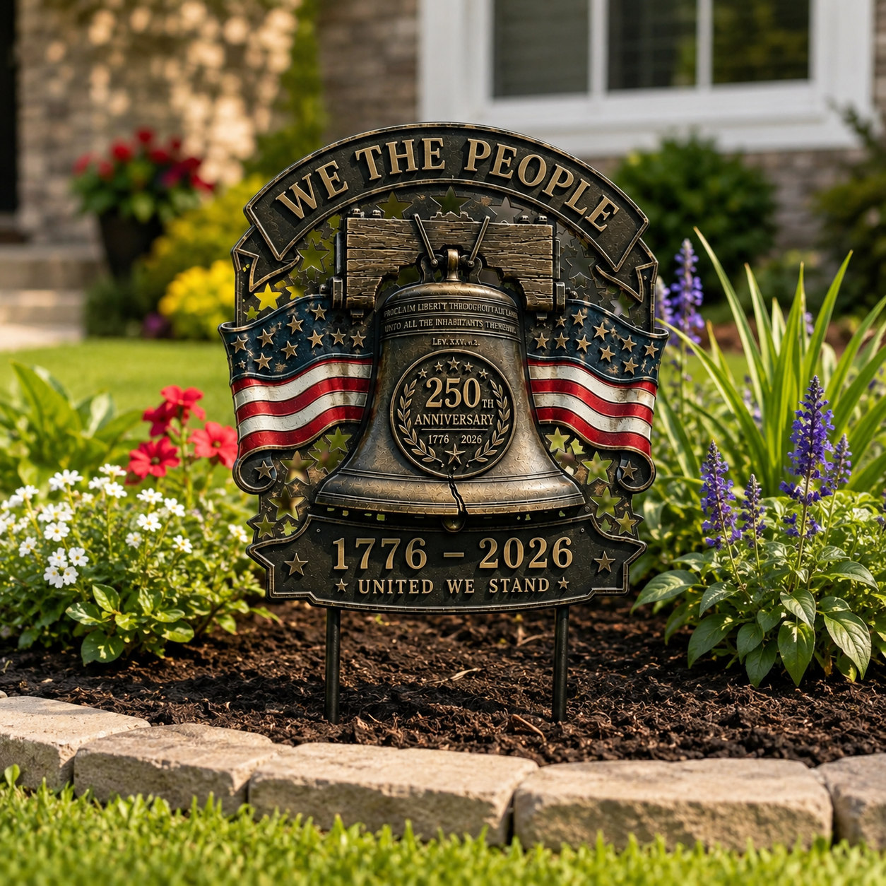 US America 250 Years Garden Stake
