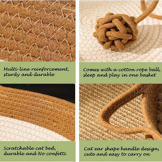 Handwoven Cotton Rope Cat Bed