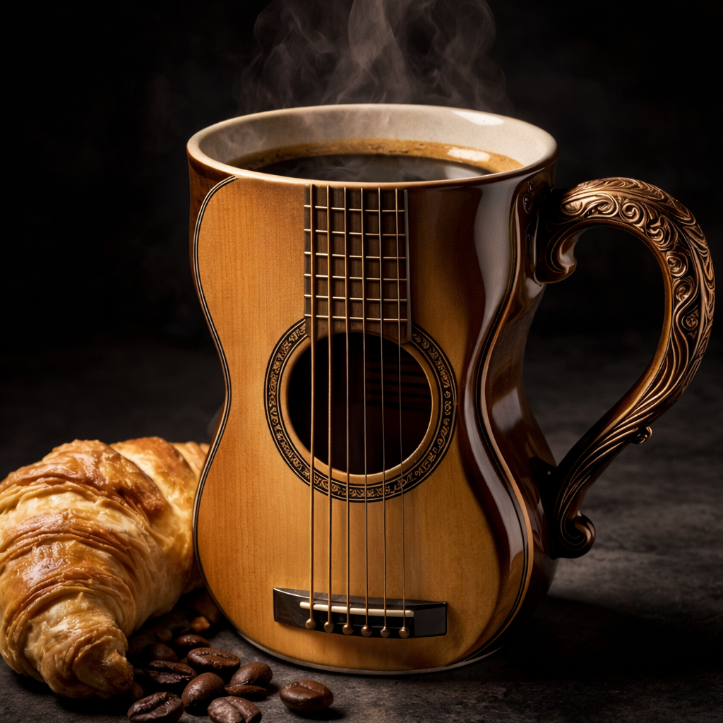 Ceramics Guitar Coffee Mug